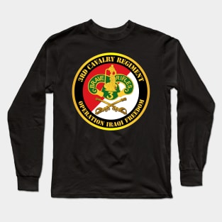 3rd Cavalry Regiment DUI - Red White - Operation Iraqi Freedom Long Sleeve T-Shirt